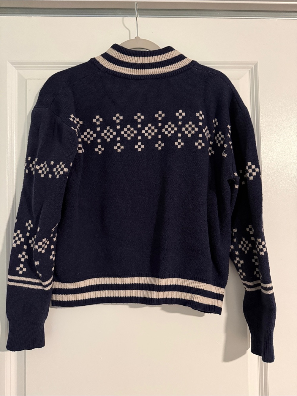 THML Navy Horse Intarsia Half-Zip Cowl Sweater - Picture 7 of 7